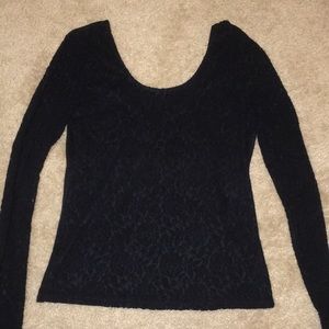 Black lace long sleeve shirt